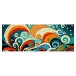 Waves Ocean Sea Abstract Whimsical Abstract Art Pattern Abstract Pattern Nature Water Seascape Banner and Sign 8  x 3 