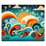Waves Ocean Sea Abstract Whimsical Abstract Art Pattern Abstract Pattern Nature Water Seascape Premium Plush Fleece Blanket (Small)