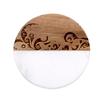 Waves Ocean Sea Abstract Whimsical Abstract Art Pattern Abstract Pattern Nature Water Seascape Classic Marble Wood Coaster (Round) 