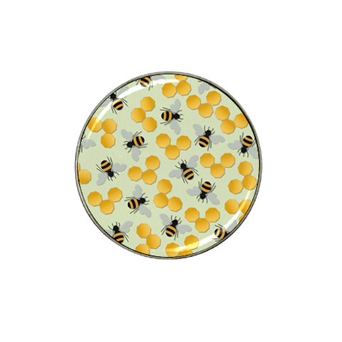 Bees Pattern Honey Bee Bug Honeycomb Honey Beehive Hat Clip Ball Marker (4 pack) from ZippyPress Front