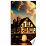 Village House Cottage Medieval Timber Tudor Split-timber Frame Architecture Town Twilight Chimney Canvas 40  x 72 