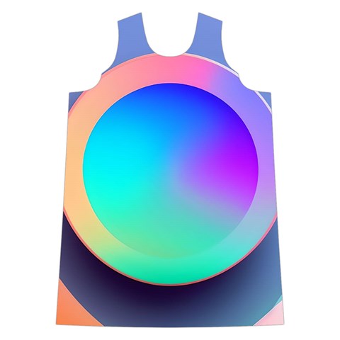Circle Colorful Rainbow Spectrum Button Gradient Shoulder Cutout Velvet One Piece from ZippyPress Front
