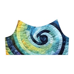 Cosmic Rainbow Quilt Artistic Swirl Spiral Forest Silhouette Fantasy Shoulder Cutout Velvet One Piece from ZippyPress Left Sleeve