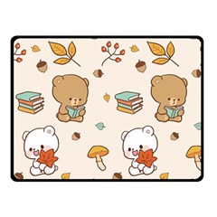 Bear Cartoon Background Pattern Seamless Animal Two Sides Fleece Blanket (Small) from ZippyPress 45 x34  Blanket Back