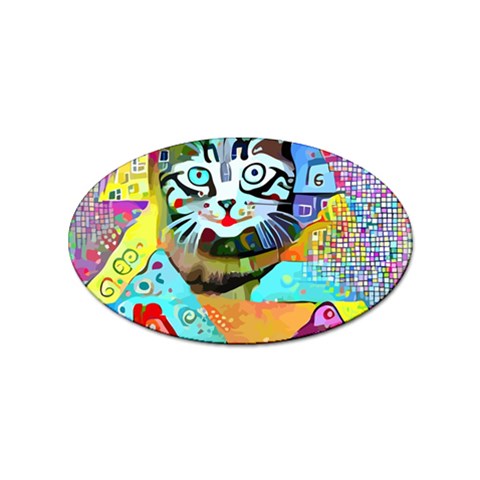 Kitten Cat Pet Animal Adorable Fluffy Cute Kitty Sticker Oval (10 pack) from ZippyPress Front