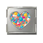 Circles Art Seamless Repeat Bright Colors Colorful Mega Link Heart Italian Charm (18mm)