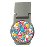 Circles Art Seamless Repeat Bright Colors Colorful Money Clips (Round) 