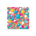 Circles Art Seamless Repeat Bright Colors Colorful Square Magnet