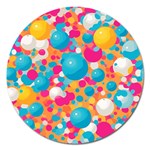Circles Art Seamless Repeat Bright Colors Colorful Magnet 5  (Round)