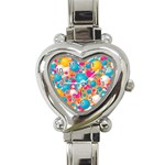 Circles Art Seamless Repeat Bright Colors Colorful Heart Italian Charm Watch