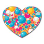Circles Art Seamless Repeat Bright Colors Colorful Heart Mousepad