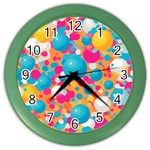 Circles Art Seamless Repeat Bright Colors Colorful Color Wall Clock