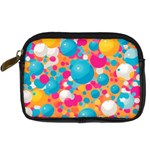 Circles Art Seamless Repeat Bright Colors Colorful Digital Camera Leather Case