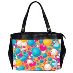Circles Art Seamless Repeat Bright Colors Colorful Oversize Office Handbag (2 Sides)