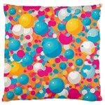 Circles Art Seamless Repeat Bright Colors Colorful Large Premium Plush Fleece Cushion Case (One Side)