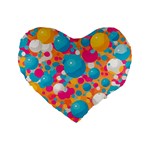 Circles Art Seamless Repeat Bright Colors Colorful Standard 16  Premium Flano Heart Shape Cushions