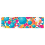 Circles Art Seamless Repeat Bright Colors Colorful Oblong Satin Scarf (16  x 60 )