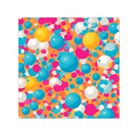 Circles Art Seamless Repeat Bright Colors Colorful Square Satin Scarf (30  x 30 )