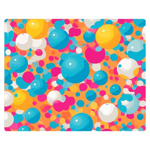 Circles Art Seamless Repeat Bright Colors Colorful Premium Plush Fleece Blanket (Medium) from ZippyPress 60 x50  Blanket Front