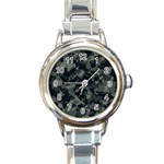 Camouflage, Pattern, Abstract, Background, Texture, Army Round Italian Charm Watch