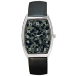 Camouflage, Pattern, Abstract, Background, Texture, Army Barrel Style Metal Watch