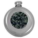 Camouflage, Pattern, Abstract, Background, Texture, Army Round Hip Flask (5 oz)