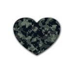 Camouflage, Pattern, Abstract, Background, Texture, Army Rubber Coaster (Heart)