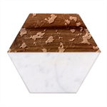 Camouflage, Pattern, Abstract, Background, Texture, Army Marble Wood Coaster (Hexagon) 