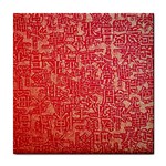 Chinese Hieroglyphs Patterns, Chinese Ornaments, Red Chinese Tile Coaster