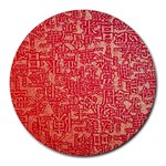 Chinese Hieroglyphs Patterns, Chinese Ornaments, Red Chinese Round Mousepad
