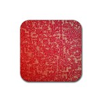 Chinese Hieroglyphs Patterns, Chinese Ornaments, Red Chinese Rubber Coaster (Square)