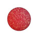 Chinese Hieroglyphs Patterns, Chinese Ornaments, Red Chinese Rubber Round Coaster (4 pack)