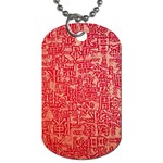 Chinese Hieroglyphs Patterns, Chinese Ornaments, Red Chinese Dog Tag (Two Sides)