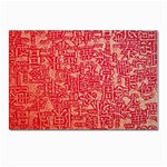 Chinese Hieroglyphs Patterns, Chinese Ornaments, Red Chinese Postcards 5  x 7  (Pkg of 10)