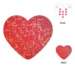 Chinese Hieroglyphs Patterns, Chinese Ornaments, Red Chinese Playing Cards Single Design (Heart)