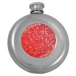 Chinese Hieroglyphs Patterns, Chinese Ornaments, Red Chinese Round Hip Flask (5 oz)