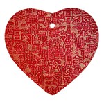 Chinese Hieroglyphs Patterns, Chinese Ornaments, Red Chinese Heart Ornament (Two Sides)