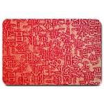 Chinese Hieroglyphs Patterns, Chinese Ornaments, Red Chinese Large Doormat
