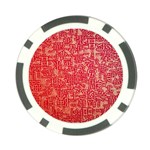 Chinese Hieroglyphs Patterns, Chinese Ornaments, Red Chinese Poker Chip Card Guard