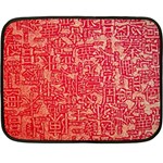 Chinese Hieroglyphs Patterns, Chinese Ornaments, Red Chinese Two Sides Fleece Blanket (Mini)