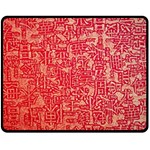 Chinese Hieroglyphs Patterns, Chinese Ornaments, Red Chinese Fleece Blanket (Medium)