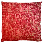 Chinese Hieroglyphs Patterns, Chinese Ornaments, Red Chinese Large Cushion Case (One Side)