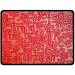 Chinese Hieroglyphs Patterns, Chinese Ornaments, Red Chinese Two Sides Fleece Blanket (Large)