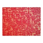 Chinese Hieroglyphs Patterns, Chinese Ornaments, Red Chinese Two Sides Premium Plush Fleece Blanket (Mini)