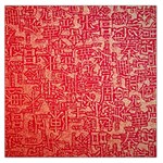 Chinese Hieroglyphs Patterns, Chinese Ornaments, Red Chinese Square Satin Scarf (36  x 36 )