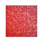 Chinese Hieroglyphs Patterns, Chinese Ornaments, Red Chinese Square Satin Scarf (30  x 30 )