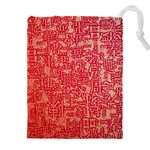 Chinese Hieroglyphs Patterns, Chinese Ornaments, Red Chinese Drawstring Pouch (5XL)