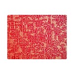 Chinese Hieroglyphs Patterns, Chinese Ornaments, Red Chinese Premium Plush Fleece Blanket (Mini)