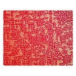 Chinese Hieroglyphs Patterns, Chinese Ornaments, Red Chinese Premium Plush Fleece Blanket (Large)