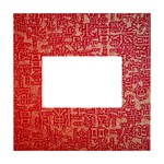 Chinese Hieroglyphs Patterns, Chinese Ornaments, Red Chinese White Box Photo Frame 4  x 6 